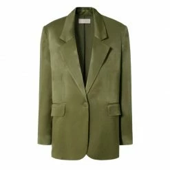 Flash Sale ✔️ Bellamy Satin Olive Branch Blazer By Aggi 👏