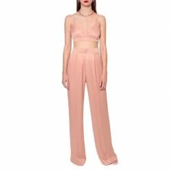 Outlet 🌟 Jessie Satin Interface Tan Pants By Aggi 👍 -Cheap Aggi Store eogxuclb9xh6k6qq4gi2