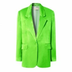 Deals 👍 Bellamy Satin Green Flash Blazer By Aggi ❤️