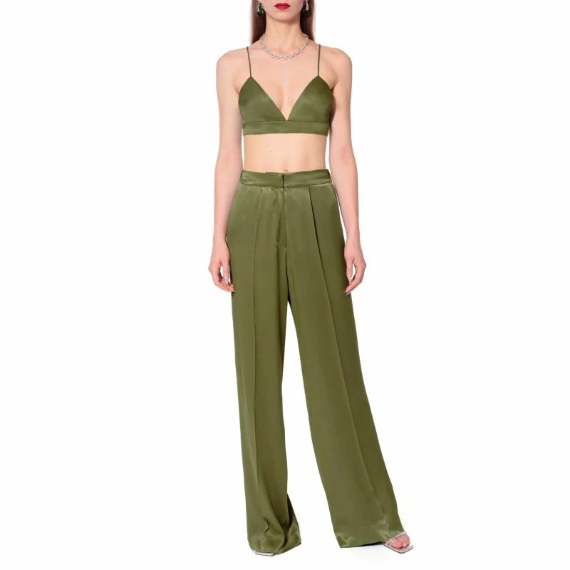 Coupon ๐ Jessie Satin Olive Brach Trousers By Aggi ๐ 5 Coupon ๐ Jessie Satin Olive Brach Trousers By Aggi ๐ - Image 3