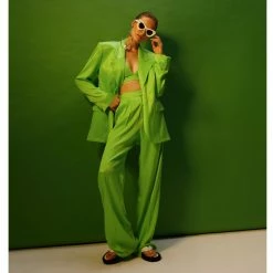 Deals 👍 Bellamy Satin Green Flash Blazer By Aggi ❤️ -Cheap Aggi Store no6jcbxiseefjmmh5xj0