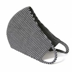 Best Sale 😉 Face Mask Black & Grey Stripes Large By Aggi 😉