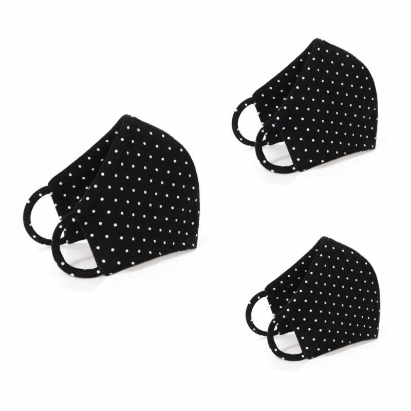 Brand new ๐ Set Of 3 Face Masks Polka Dots Black By Aggi ๐งจ 3 Brand new ๐ Set Of 3 Face Masks Polka Dots Black By Aggi ๐งจ