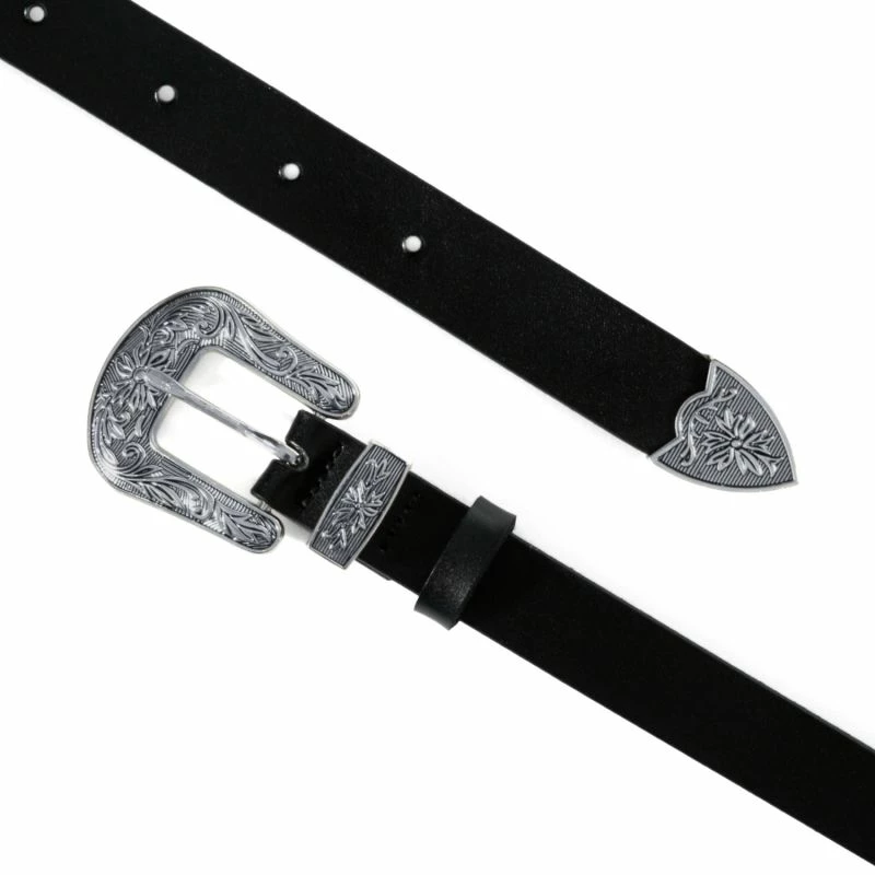 Best deal ๐ฅ Black Leather Belt With One Silver Ornament Buckle By Aggi ๐ 4 Best deal ๐ฅ Black Leather Belt With One Silver Ornament Buckle By Aggi ๐ - Image 2